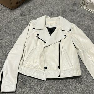 Treasure and bond leather jacket, small, white